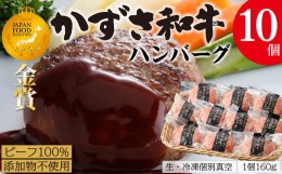 【ふるさと納税】【到着日指定可能】千葉県産ブランド牛「かずさ和牛」ハンバーグ（生）10個セット【KWH-10】