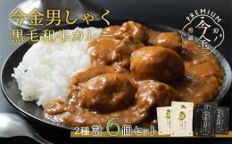 【ふるさと納税】今金男しゃく黒毛和牛カレー260g 6個セット（濃厚まろやか・スパイシー各3個）  レトルトカレー 北海道 じゃがいも 芋 