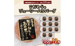 【ふるさと納税】沖縄県産黒毛和牛とあぐー豚を100%使用したこだわりのジューシーハンバーグ100g×12個【1340916】