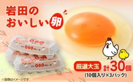 【ふるさと納税】岩田のおいしい卵厳選大玉30個(10個入り×3パック)【1039739】