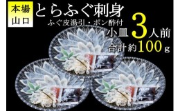 【ふるさと納税】(10103) とらふぐ 刺身 3人前 1人前 × 3皿 小皿 小分け ふぐ刺し 海鮮 冷凍  配送日指定可能 日時指定可能 ★レビュー