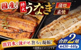 【ふるさと納税】国産うなぎ蒲焼１尾（蒲焼のタレ付）・素焼１尾（藻塩付） 131-03【国産 うなぎ 蒲焼 素焼 特大 老舗 専門店 山美世】