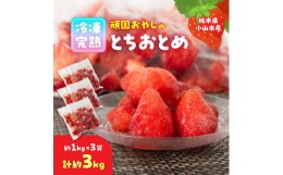 【ふるさと納税】頑固おやじの冷凍完熟とちおとめ合計約3kg(約1kgX3個)【1218277】