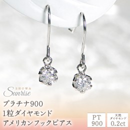 【ふるさと納税】【0.2ct】プラチナ900　1粒ダイヤモンド　アメリカンフックピアス　CSP00032 SWAV003