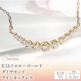 【ふるさと納税】【0.3ct】K18YG　ダイヤモンド　ラインネックレス　CSN00106-18Y SWAV011