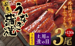 【ふるさと納税】【土用の丑の日】国産うなぎ 約130g×3尾  秘伝のたれ 蒲焼 鰻 ウナギ 無頭 炭火焼き 備長炭 手焼き 先行予約 099H2647d