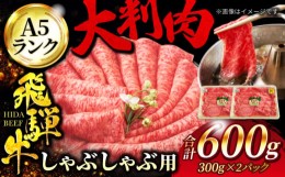 【ふるさと納税】A5ランク 飛騨牛 しゃぶしゃぶ用 600g（300g×2）【有限会社マルゴー】牛肉 和牛 国産 [MBE066]