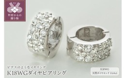 【ふるさと納税】【ジュエリーの街、山梨県甲府市】ダイヤ0.64ct K18WGピアリング　LE358W