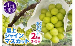 【ふるさと納税】とりあえず、食べろし！！ 最上シャインマスカット2キロ（3〜5房入り）【2024年発送】（AGV）B17-1001