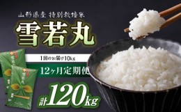 【ふるさと納税】《定期便12ヶ月》特別栽培米 雪若丸 10kg×12回 合計120kg 【山形県産】 【001-T44】