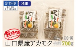 【ふるさと納税】 (1416)【定期便】アカモク35ｇ×20パック 合計4.2kg 隔月6回 小分け 味付けなし 海藻 山口県産 冷凍 無添加 無着色 保