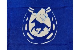 【ふるさと納税】福島県南相馬市　藍染めの手ぬぐい（あの日を色に残して）蹄鉄と馬【20004】