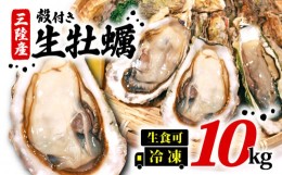 【ふるさと納税】岩手県産冷凍殻付き牡蠣（生食可）10kg(125〜160g）殻付 殻付き 生食 冷凍 殻付き 生食用 三陸 三陸産 大船渡