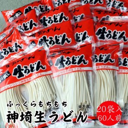 【ふるさと納税】ふっくらモチモチ神埼生うどん 20袋入 【麺 うどん 生うどん 釜揚げうどん】(H014114)