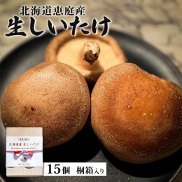 【ふるさと納税】【先行予約】《数量限定》北海道恵庭産生しいたけ15個（桐箱入り）【800001】