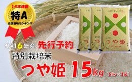 【ふるさと納税】【令和６年新米  先行予約】山形県小国町産 つや姫15kg（5kg×3袋）