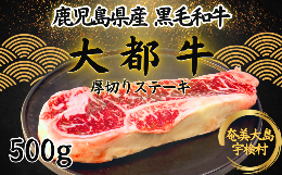 【ふるさと納税】【数量限定】「鹿児島県黒毛和牛」大都牛厚切りステーキ・500ｇ