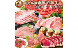 【ふるさと納税】定期便(2回配送)鹿児島県産黒毛和牛・豚肉・一本釣りかつおDD-6004【1166749】ふるさと納税 定期便 A5等級  黒毛和牛 黒