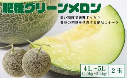 【ふるさと納税】肥後グリーンメロン (特大) 4L〜5Lサイズ 2玉【2024年5月上旬〜6月下旬発送予定】