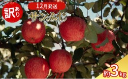 【ふるさと納税】12月発送 訳あり サンふじ 約3kg 【弘前市産・青森りんご】