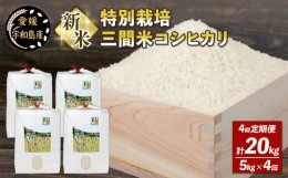 【ふるさと納税】新米 4回 定期便 計 20kg 特別栽培 三間米 コシヒカリ 5kg × 4 高秋農園 米 玄米 ごはん お弁当 おにぎり ブランド米 