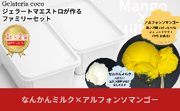 【ふるさと納税】ジェラートマエストロが作るファミリーセット 1L×2 合計2L[なんかんミルク・アルフォンソマンゴー] ジェラート アイス 