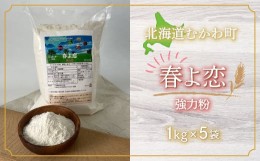 【ふるさと納税】春よ恋(強力粉) 1kg×5袋  【 春よ恋 小麦粉 ブランド小麦 国産小麦 こむぎ 小麦 強力粉  】 MKWR006