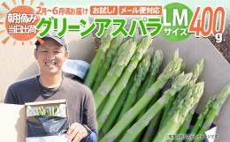 【ふるさと納税】おためし 予約 数量限定 アスパラ LM サイズ 400g 朝採り 直送 グリーンアスパラガス 朝採れ 【2025年2月から6月お届け