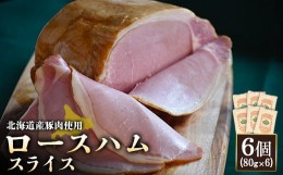 【ふるさと納税】ロースハム スライス 80g 6個 計480g 北海道産豚肉 豚肉 豚 ハム ロース オンライン 申請 ふるさと納税 北海道 ニセコ 