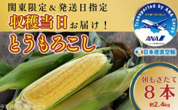 【ふるさと納税】【8月1日配送】限界鮮度！収穫当日に「産直空輸」でお届け！朝採れとうもろこし 8本（約2.4kg）　野菜農場叶野×日本産