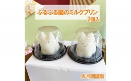 【ふるさと納税】ぷるぷる　猫　ミルクプリン　２個　猫プリン　韓国　三島　牛乳プリン　誕生日　ギフト　子供　