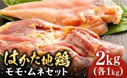 【ふるさと納税】はかた地鶏 モモ ムネ セット 2kg （1kg×2p） ▼ 鶏肉 モモムネセット はかた地どり 筑前煮 水炊き 焼肉 炭火焼 桂川町