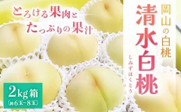 【ふるさと納税】【2024年7月下旬より順次発送予定】とろける果肉と果汁たっぷりの岡山の白桃・清水白桃(2kg箱) TY0-0325