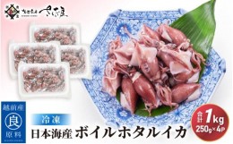 【ふるさと納税】日本海産 ボイル ホタルイカ 計1kg（250g×4P）【冷凍】【ほたるいか 蛍烏賊 いか イカ 烏賊 海鮮 小分け グルメ おつま