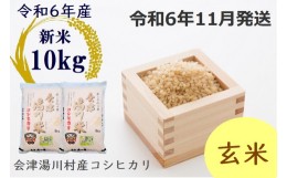 【ふるさと納税】18≪令和6年度 新米≫湯川村産コシヒカリ　玄米10kg(5kg×2袋)　11月発送