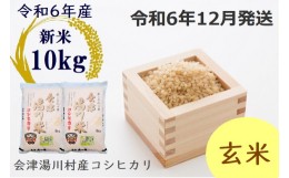 【ふるさと納税】19≪令和6年度 新米≫湯川村産コシヒカリ　玄米10kg(5kg×2袋)　12月発送