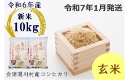 【ふるさと納税】20≪令和6年度 新米≫湯川村産コシヒカリ　玄米10kg(5kg×2袋)　1月発送