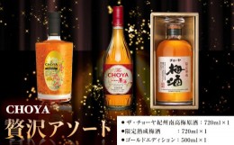 【ふるさと納税】贅沢アソート Gold Edition 500ml 限定熟成梅酒 720ml The CHOYA 紀州南高梅原酒 720ml 羽曳野商工振興株式会社《30日以