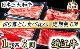 【ふるさと納税】【定期便】全6回　A4A5 近江牛切り落とし食べ比べ 　250ｇ×4ｐ【FO27SM】