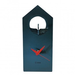 【ふるさと納税】GRAVIRoN Bird Clock オカメインコ 黒皮鉄（置き時計）195×85×92mm 390g