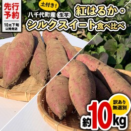 【ふるさと納税】【 先行予約 2024年10月下旬以降発送 】 訳あり 無選別 八千代町産 紅はるか シルクスイート 2種 食べ比べ 生芋 土付き 