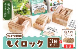 【ふるさと納税】〔 木製ブロック 〕 もくロック 3種 セット ( 24ピース / 34ピース 目玉シール付 / BU-BU クルマ セット ) 【 名入れピ