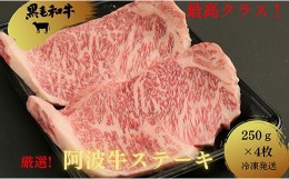 【ふるさと納税】ステーキ 1kg 250g × 4枚 冷凍 【ギフト用】 国産 徳島県 黒毛和牛 阿波牛 和牛 牛肉 霜降り 食材 高級 贈答 プレゼン