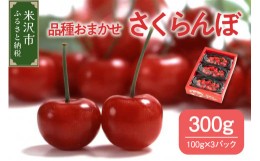 【ふるさと納税】《 先行予約 》 令和6年産 さくらんぼ 300g ( 100g × 3パック ) 品種おまかせ ( 佐藤錦 紅秀峰 紅てまり 大将錦 いずれ