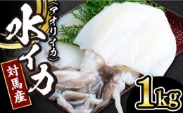 【ふるさと納税】【 対馬産 】 水 イカ （ アオリイカ ） 生 冷凍 1kg 《対馬市》【石川水産】刺身 塩辛 鮮度抜群 海鮮 [WAB006]冷凍 新