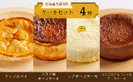 【ふるさと納税】4種のケーキセット（アップルパイ・バスク風チーズケーキ・レアチーズ・バスク風チョコチーズ） 【 ふるさと納税 人気 