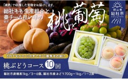 【ふるさと納税】【10回定期便】白桃ぶどう10種コース　岡山県総社市産【2024年産先行予約】24-150-002