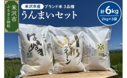 【ふるさと納税】《 先行予約 》【 令和6年産 新米 】 うんまいセット 計 6kg 〔 つや姫 ミルキークイーン はえぬき 各 2kg 〕 農家直送 