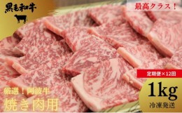 【ふるさと納税】【定期便 全12回】焼肉 計 12kg 1kg×12回 冷凍 国産 牛肉 黒毛和牛 和牛 阿波牛 ロース モモ バラ 焼肉 家庭用 贈答 プ