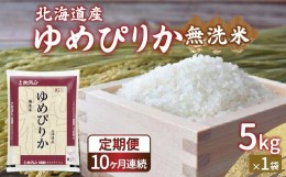 【ふるさと納税】【定期配送10ヵ月】ホクレン ゆめぴりか 無洗米5kg（5kg×1） 【ふるさと納税 人気 おすすめ ランキング 穀物 米 ゆめぴ